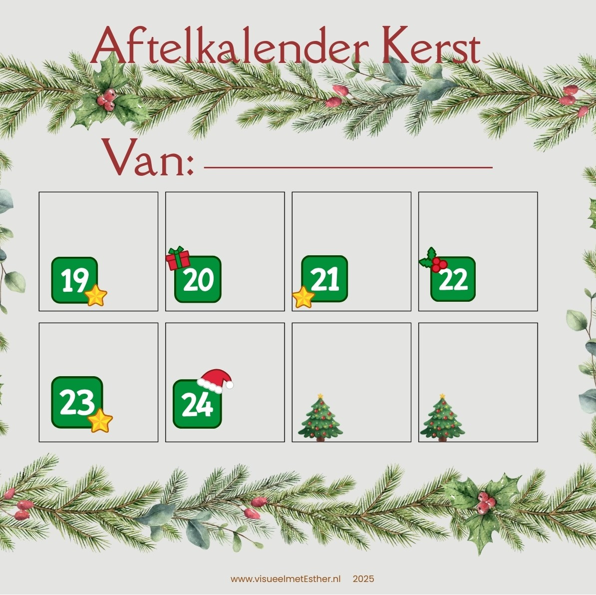 aftelkalender Kerst