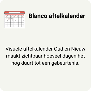 Linktegel naar de blanco aftelkalender