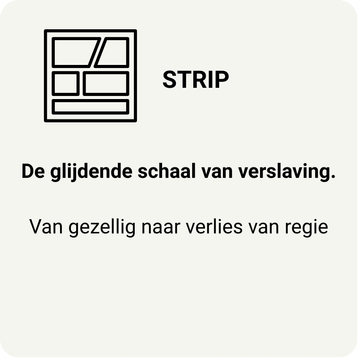 Tegel naar de pagina met de strip de glijdende schaal van verslaving