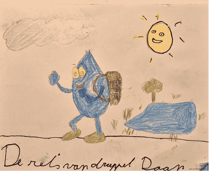 STRIP pagina 1 waterkringloop strip regendruppel daan verdamping condensatie