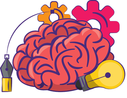 Illustratie van een brein als symbool voor kennisplaten over psychologie, autisme en ADHD