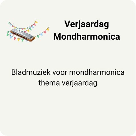 tegel met de link naar de pagina mondharmonica verjaardagsliedjes