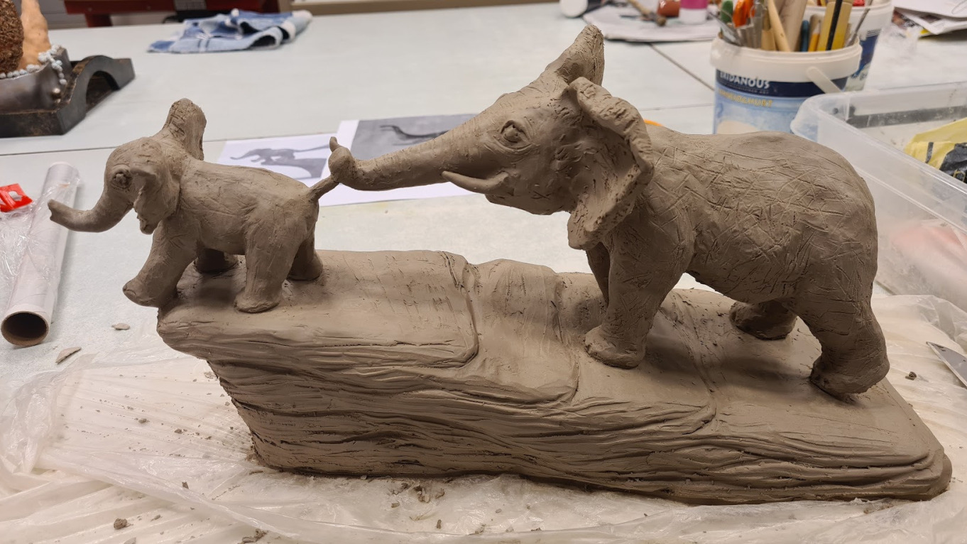 Beeld van twee olifanten onbewerkt