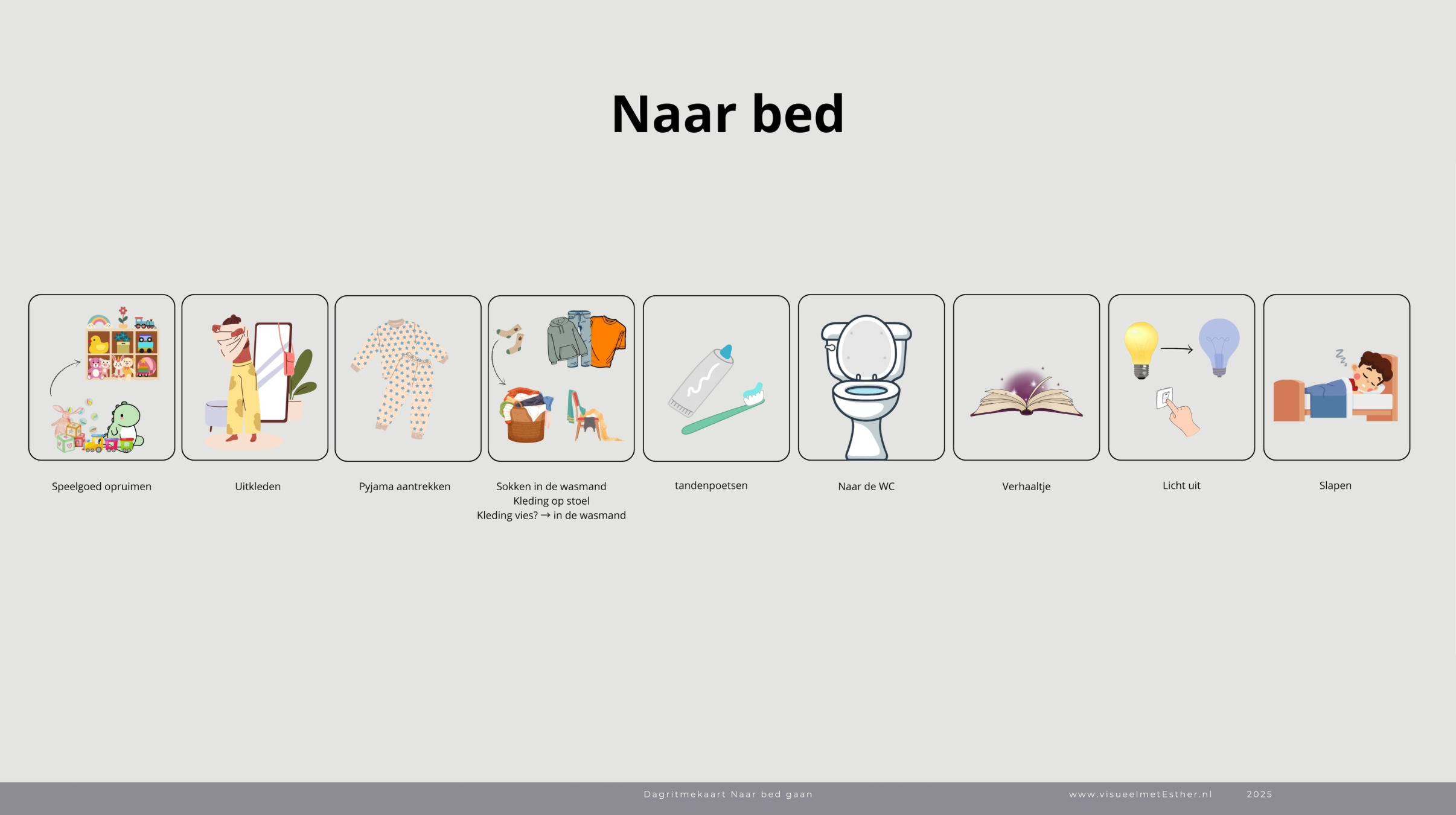 Dagritmekaart Naar bed gaan