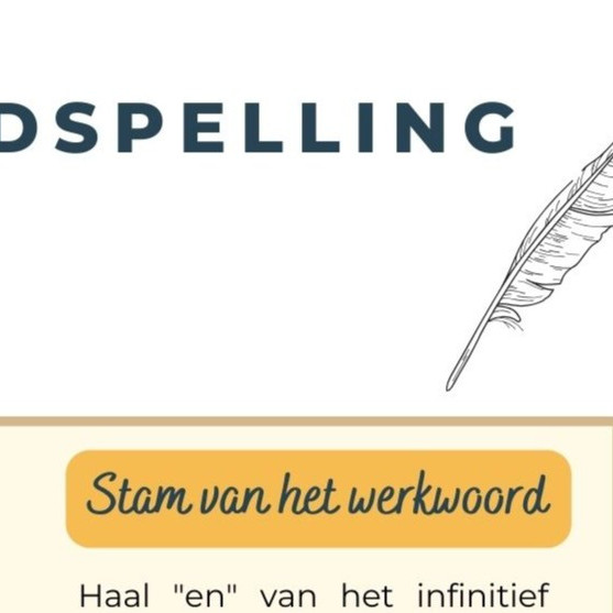 Kennisplaat basisprincipes werkwoordspelling met stam, tegenwoordige tijd, verleden tijd en ’t kofschip