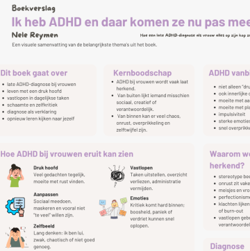 Boekverslag Ik heb ADHD en daar komen ze nu pas mee