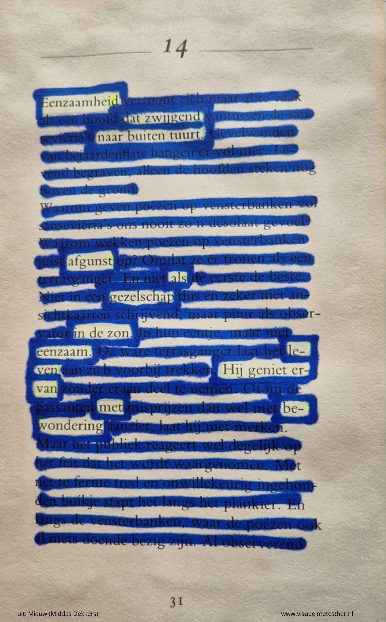 stiftgedicht met bewondering