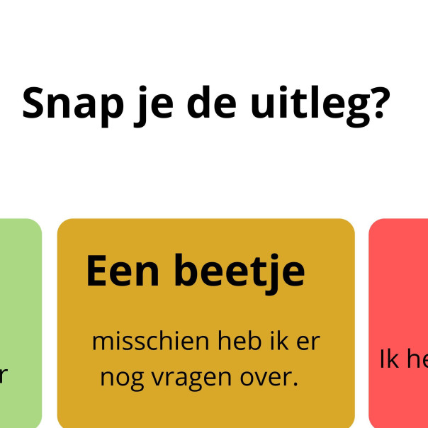 kennisplaat voor het hulpmiddel "snap je de uitleg?"