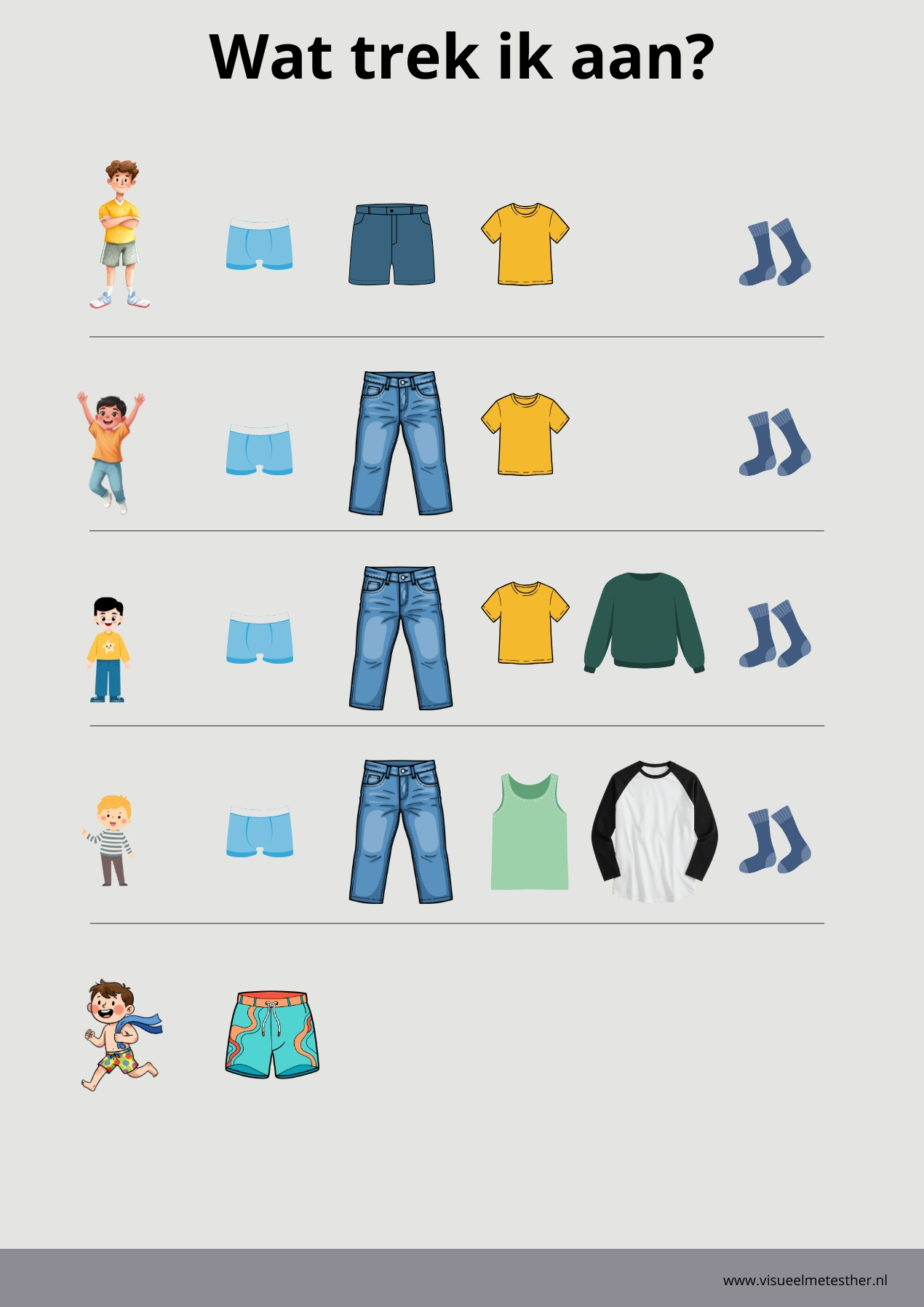 Dagritmekaart wat trek ik aan?