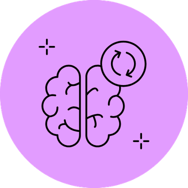 Brein met cirkelpijl als symbool voor kennisplaten over verslaving en gedragsherhaling